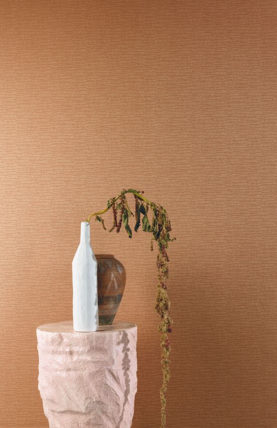Terracotta non-woven wallpaper, YSA406, Mysa, Khroma by Masureel