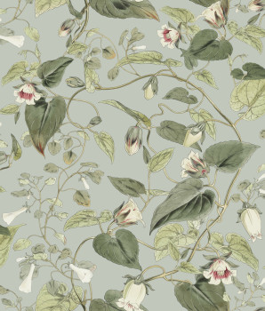 Gray non-woven wallpaper, flowers, BL1712, Blooms Second Edition Resource Library, York