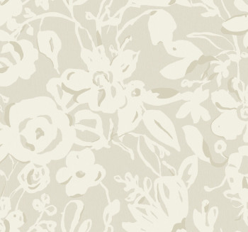 White-beige floral non-woven wallpaper, BL1735, Blooms Second Edition Resource Library, York
