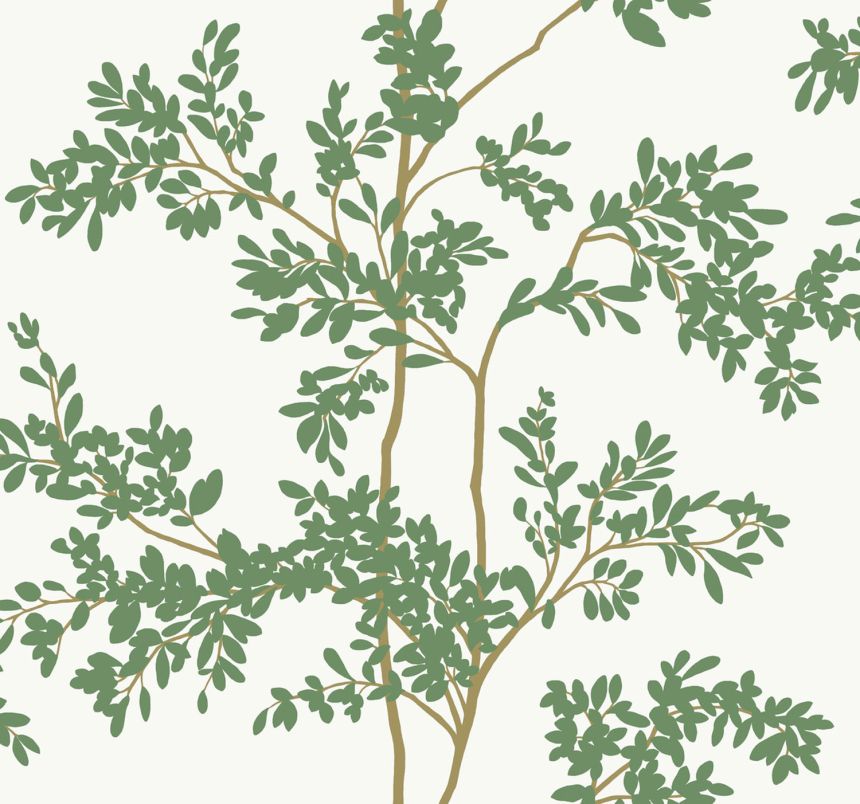 White non-woven wallpaper with branches, BL1801, Blooms Second Edition Resource Library, York