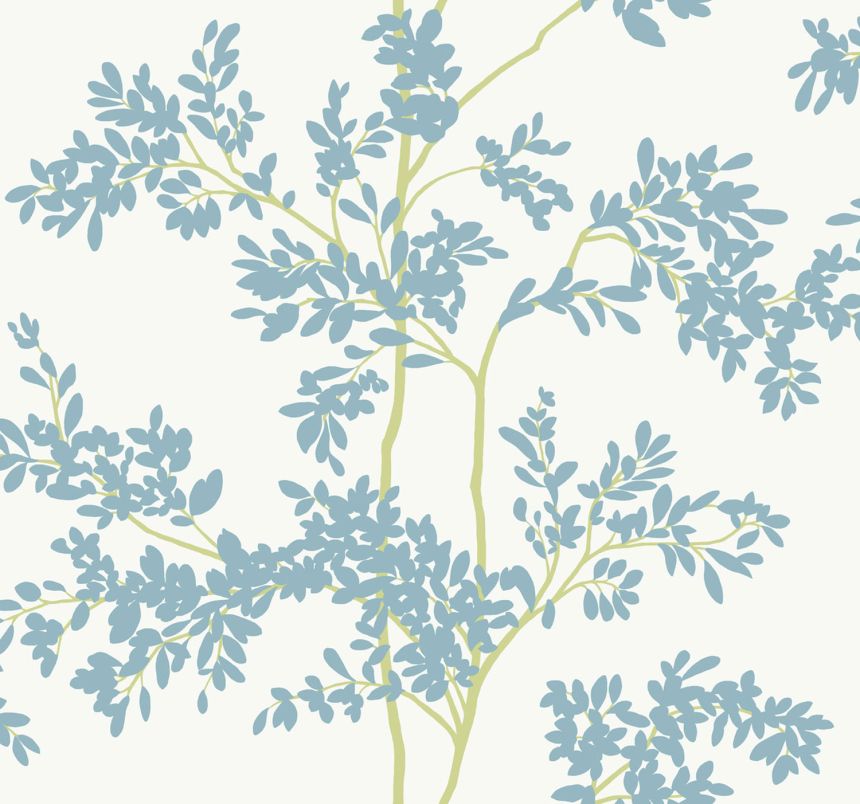 White non-woven wallpaper with branches, BL1803, Blooms Second Edition Resource Library, York