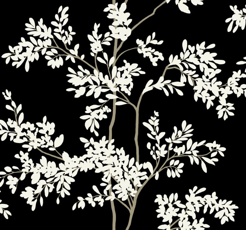 Black and white wallpaper with branches, BL1804, Blooms Second Edition Resource Library, York