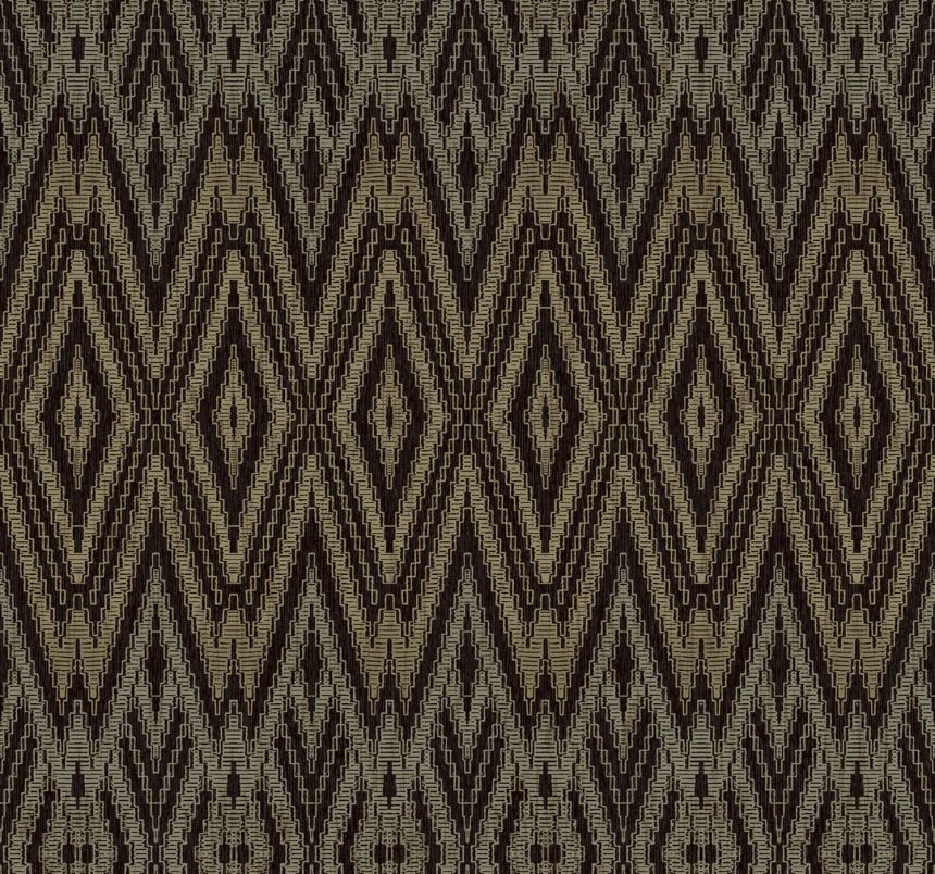 Black-brown geometric wallpaper, EV3912, Candice Olson Casual Elegance, York