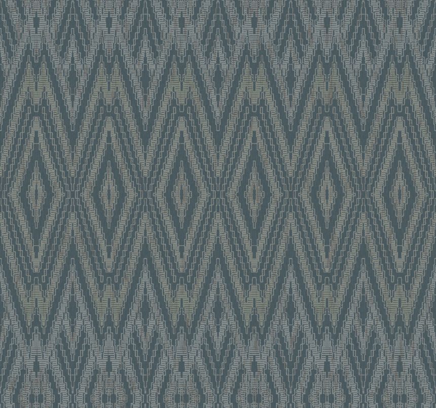Blue geometric wallpaper, EV3915, Candice Olson Casual Elegance, York