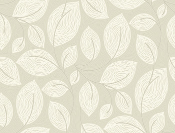 Beige metallic wallpaper with leaves, EV3923, Candice Olson Casual Elegance, York