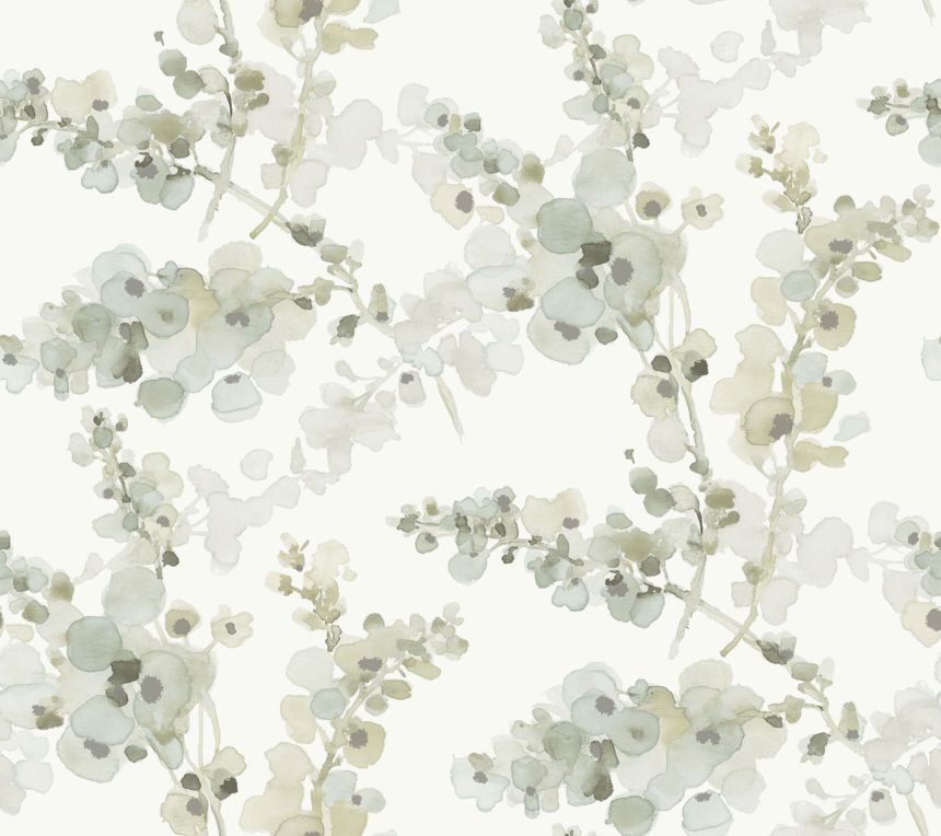 Gray-green-beige floral wallpaper, EV3972, Candice Olson Casual Elegance, York
