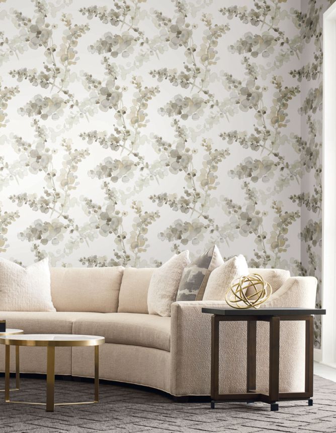 Beige-gray floral wallpaper, EV3973, Candice Olson Casual Elegance, York