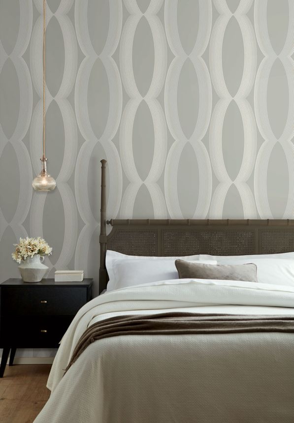 Gray geometric pattern wallpaper, EV3983, Candice Olson Casual Elegance, York