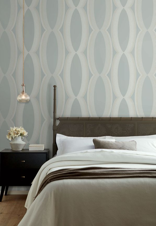 Gray-blue geometric pattern wallpaper, EV3985, Candice Olson Casual Elegance, York