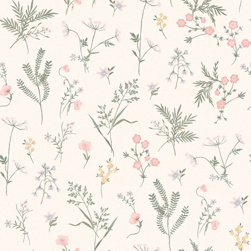 White non-woven floral wallpaper, 118480, Laura Ashley 3