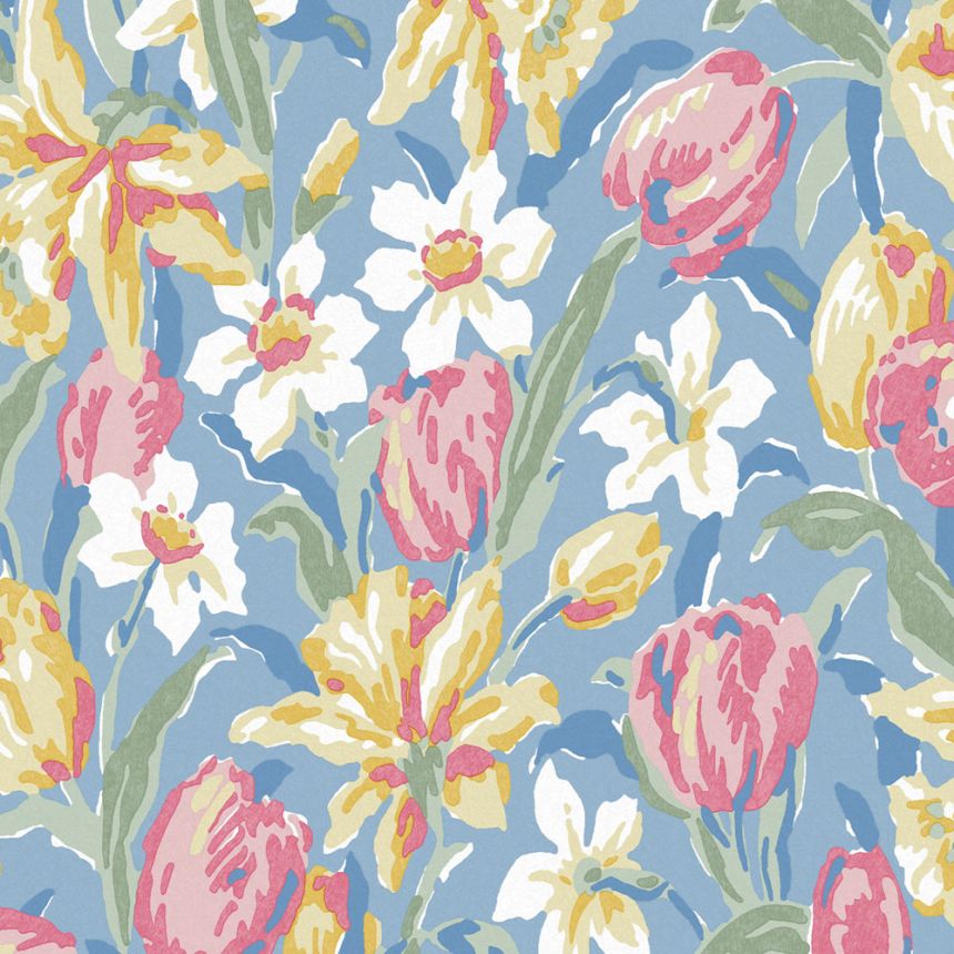 Blue non-woven floral wallpaper, 119847, Laura Ashley 3