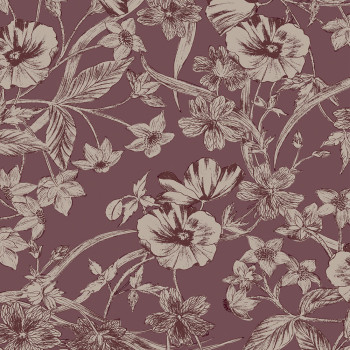 Blackberry wallpaper, metallic flowers, 121086, Laura Ashley 3