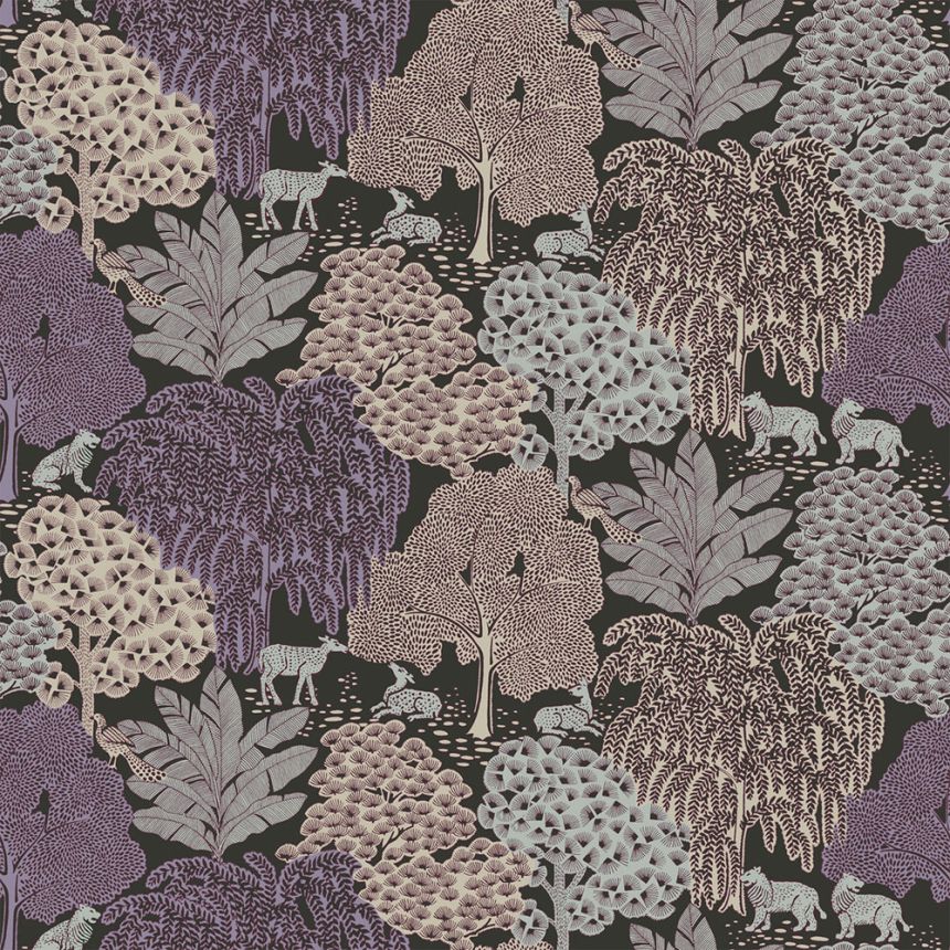 Non-woven wallpaper, trees, leaves, animals, 121087, Laura Ashley 3