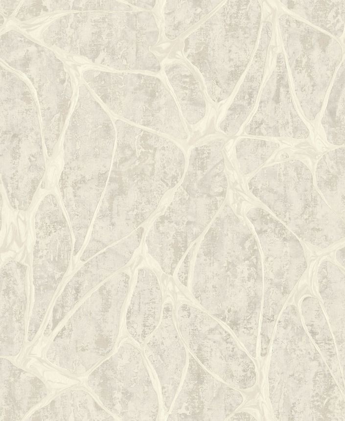 Luxury silver-beige wallpaper with a distinctive metallic pattern, 56817, Aurum II, Limonta