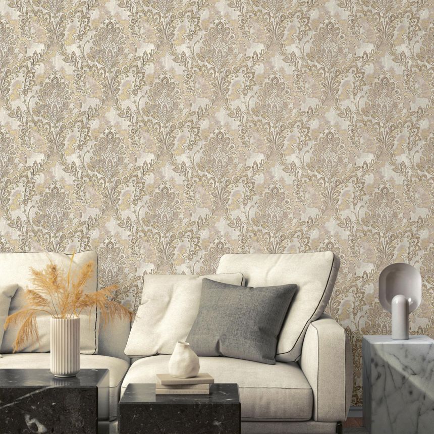 Blue-gold baroque wallpaper, 78429, Makalle II, Limonta