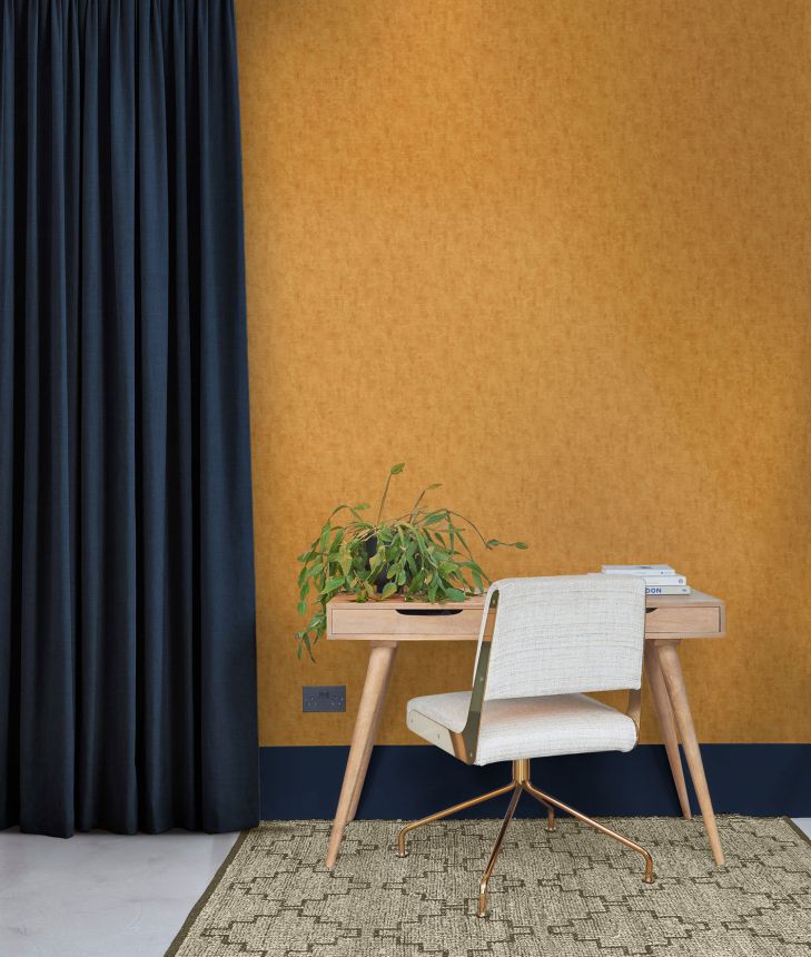 Semi-gloss mustard non-woven wallpaper, 120611, Retreat, Graham&Brown Premium