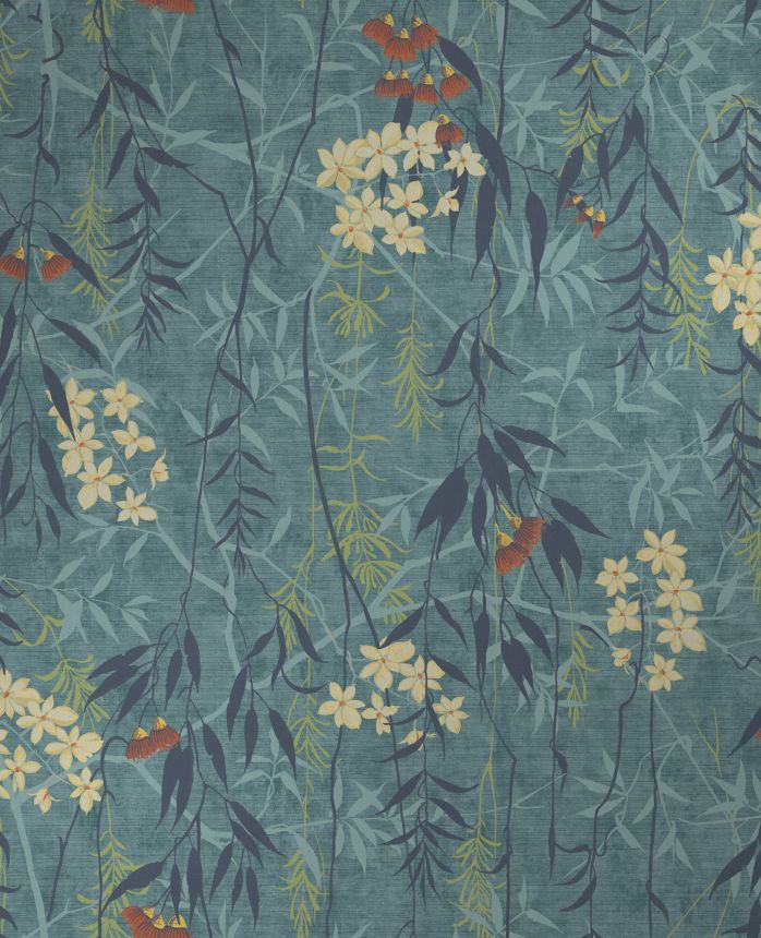 Blue non-woven wallpaper with flowers, 120612, Retreat, Graham&Brown Premium