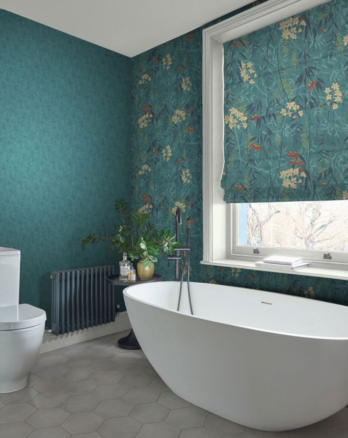 Semi-gloss blue-green non-woven wallpaper, 120614, Retreat, Graham&Brown Premium