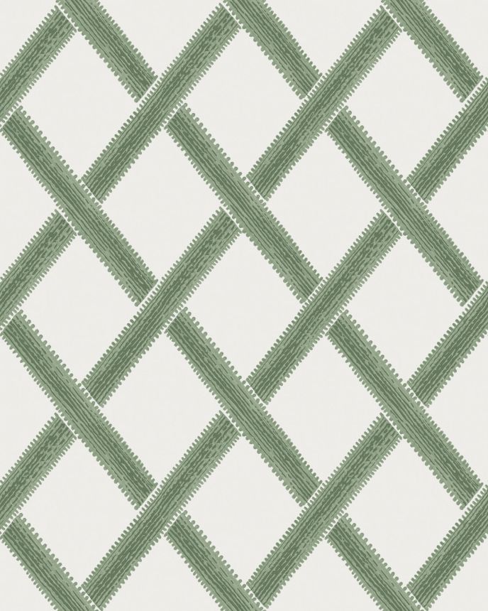 White-green non-woven geometric pattern wallpaper, 120634, Retreat, Graham&Brown Premium