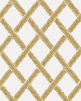 White-ochre non-woven geometric pattern wallpaper, 120635, Retreat, Graham&Brown Premium