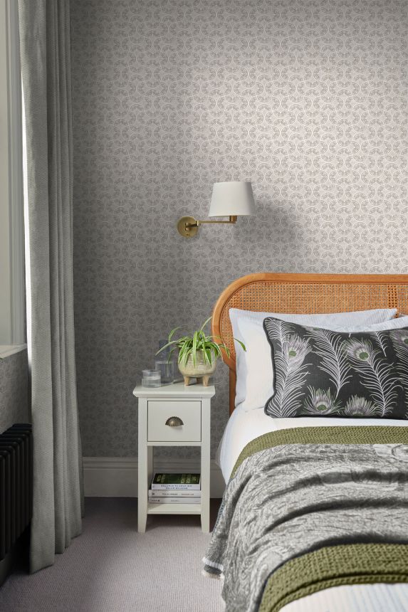 Gray-white non-woven geometric pattern wallpaper, 120637, Retreat, Graham&Brown Premium