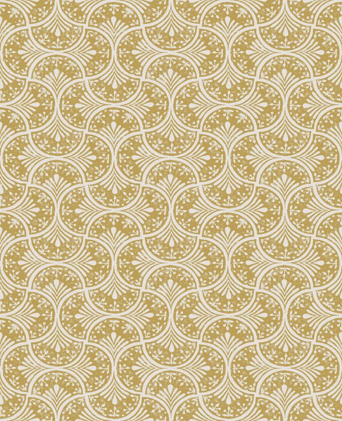 Ocher-white non-woven geometric pattern wallpaper, 120638, Retreat, Graham&Brown Premium