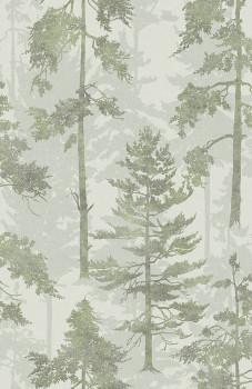 Gray-green wallpaper, forest, trees, 121422, New Eden, Graham&Brown Premium