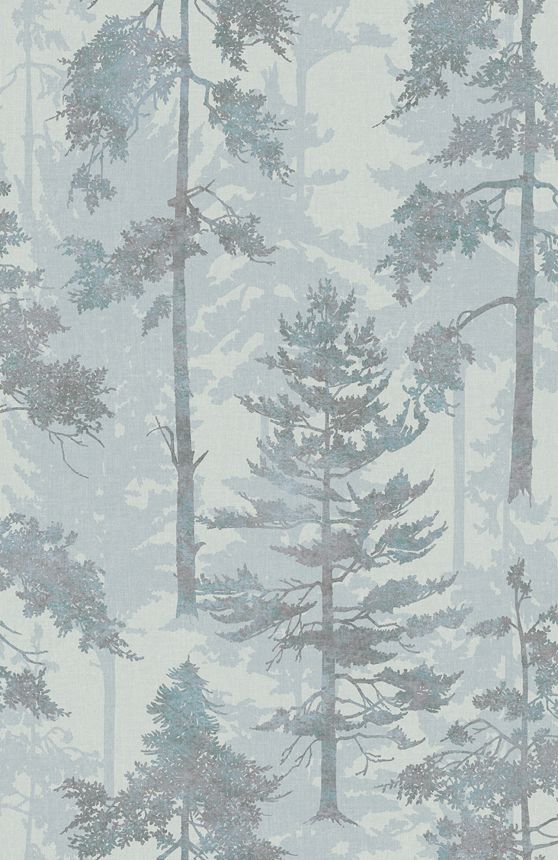 Gray-blue wallpaper, forest, trees, 121423, New Eden, Graham&Brown Premium
