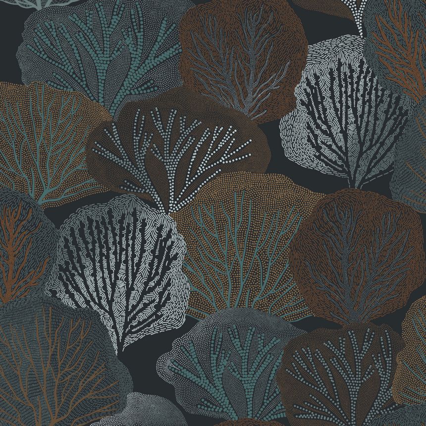 Blue non-woven wallpaper, trees, 121446, New Eden, Graham&Brown Premium