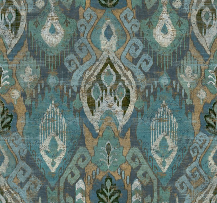 Turquoise wallpaper, vintage ethnic pattern, 121458, New Eden, Graham&Brown Premium