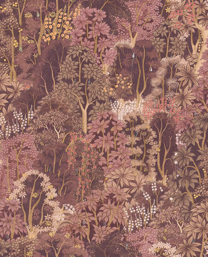 Wine red wallpaper, nature, trees, leaves, 121469, New Eden, Graham&Brown Premium
