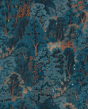 Blue wallpaper, nature, trees, leaves, 121470, New Eden, Graham&Brown Premium