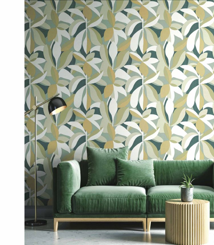 Non-woven wallpaper, colored leaves, 30103, Energie, Cristiana Masi by Parato