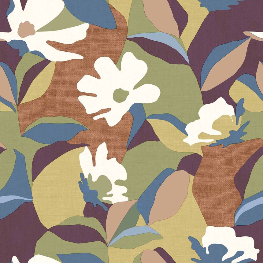 Non-woven wallpaper, motif of flowers with leaves, 30114, Energie, Cristiana Masi by Parato