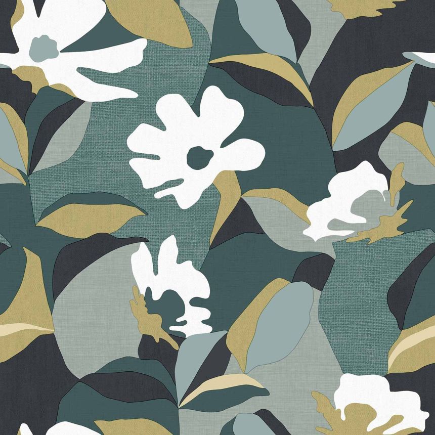 Non-woven wallpaper, motif of flowers with leaves, 30117, Energie, Cristiana Masi by Parato