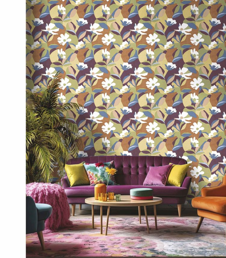 Non-woven wallpaper, motif of flowers with leaves, 30117, Energie, Cristiana Masi by Parato