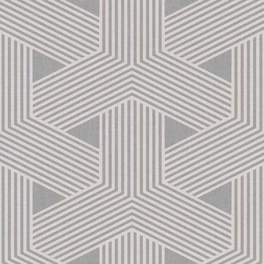 Gray non-woven wallpaper, geometric pattern, 30131, Energie, Cristiana Masi by Parato