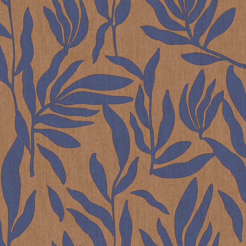 Brown non-woven wallpaper, twigs with leaves, 30144, Energie, Cristiana Masi by Parato