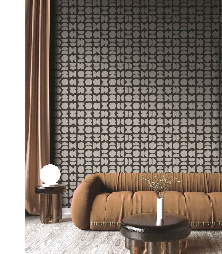 Wine red non-woven wallpaper, geometric pattern, 30154, Energie, Cristiana Masi by Parato