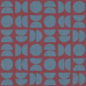 Wine red non-woven wallpaper, geometric pattern, 30154, Energie, Cristiana Masi by Parato