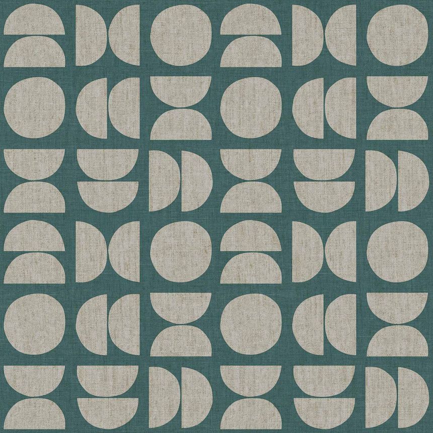 Turquoise non-woven wallpaper, geometric pattern, 30155, Energie, Cristiana Masi by Parato