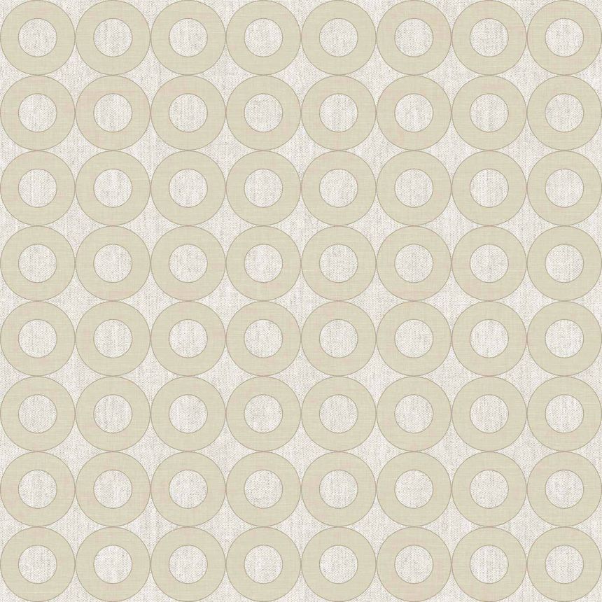 Beige non-woven wallpaper with circles, 30161, Energie, Cristiana Masi by Parato