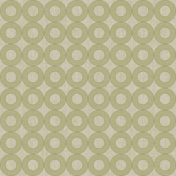 Green non-woven wallpaper with circles, 30165, Energie, Cristiana Masi by Parato