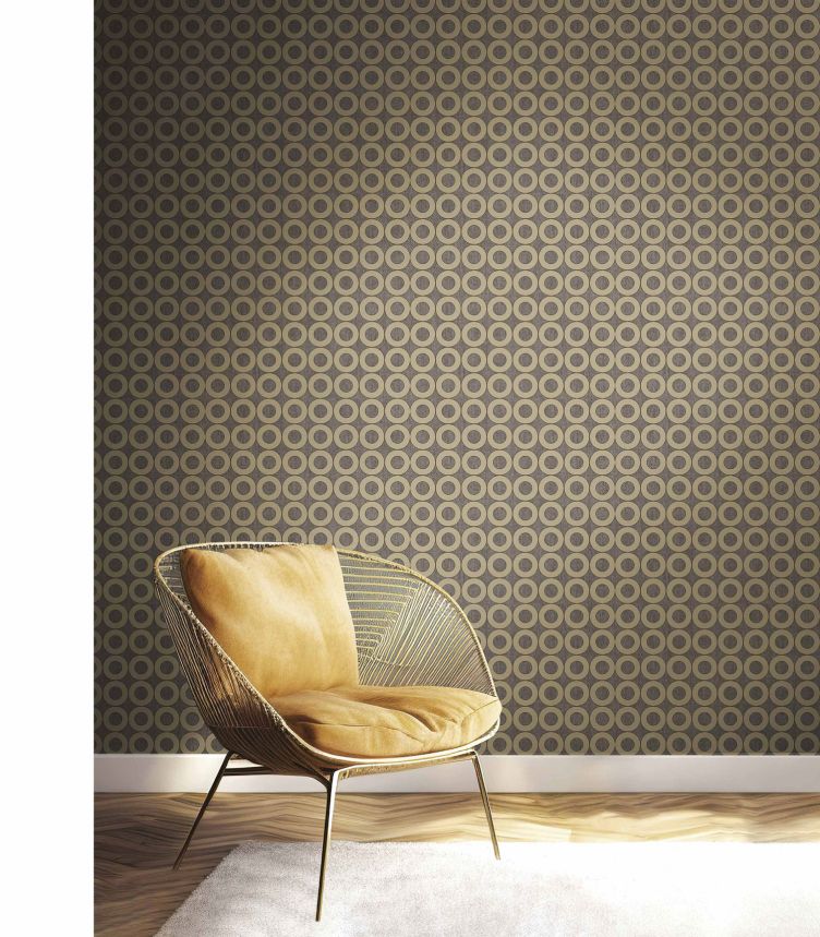 Gray non-woven wallpaper with circles, 30167, Energie, Cristiana Masi by Parato