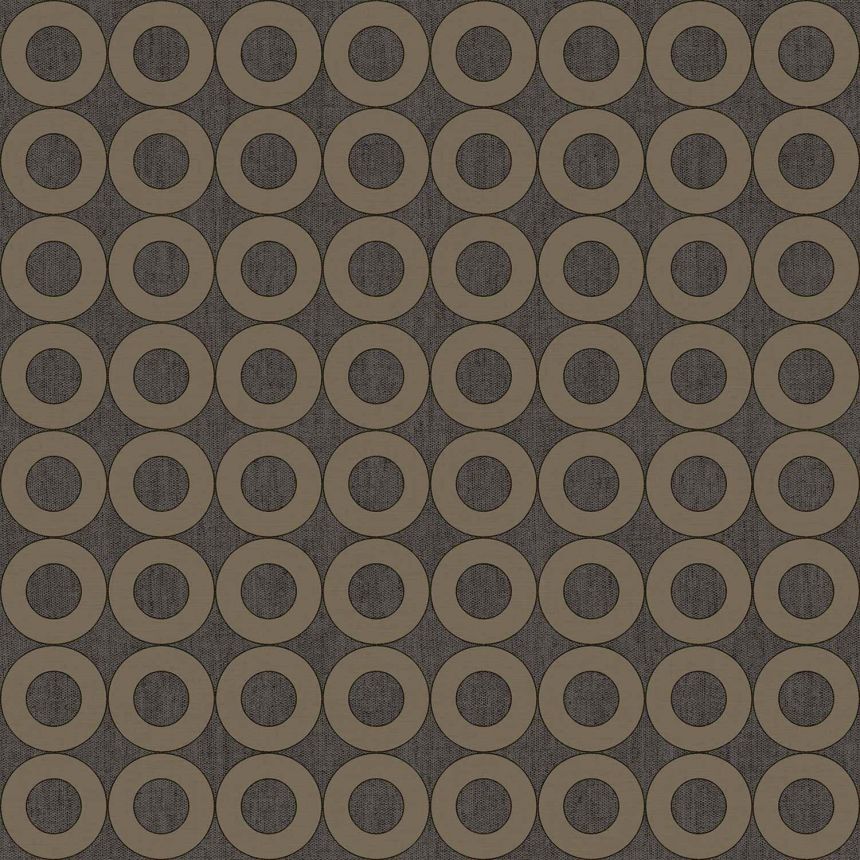 Black non-woven wallpaper with circles, 30169, Energie, Cristiana Masi by Parato