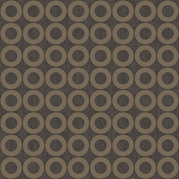 Black non-woven wallpaper with circles, 30169, Energie, Cristiana Masi by Parato