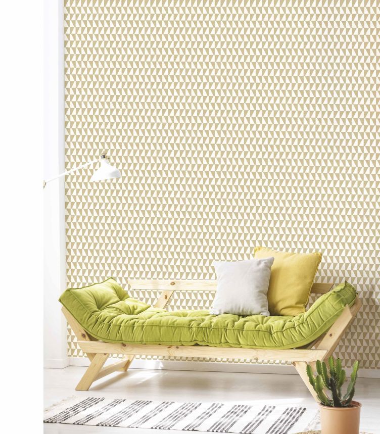 Silver-white non-woven wallpaper, geometric pattern, 30176, Energie, Cristiana Masi by Parato