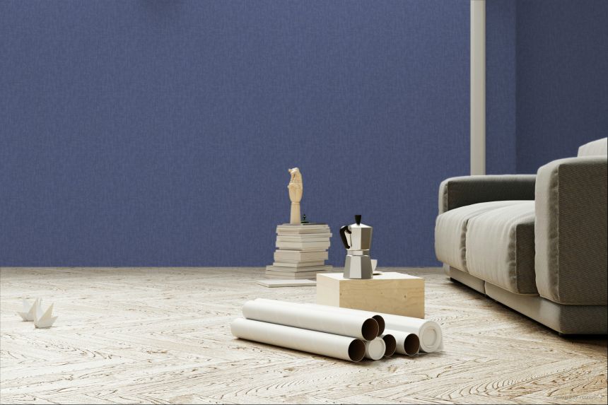 Blue non-woven wallpaper, fine texture, 30196, Energie, Cristiana Masi by Parato