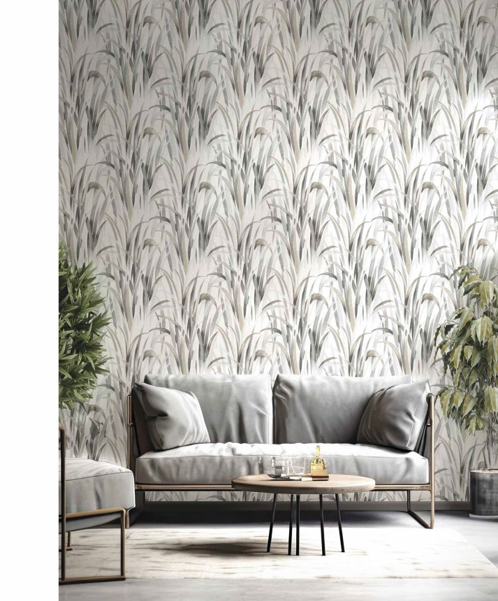 Cream wallpaper, leaves of grass, 26400, Thai, Cristiana Masi by Parato