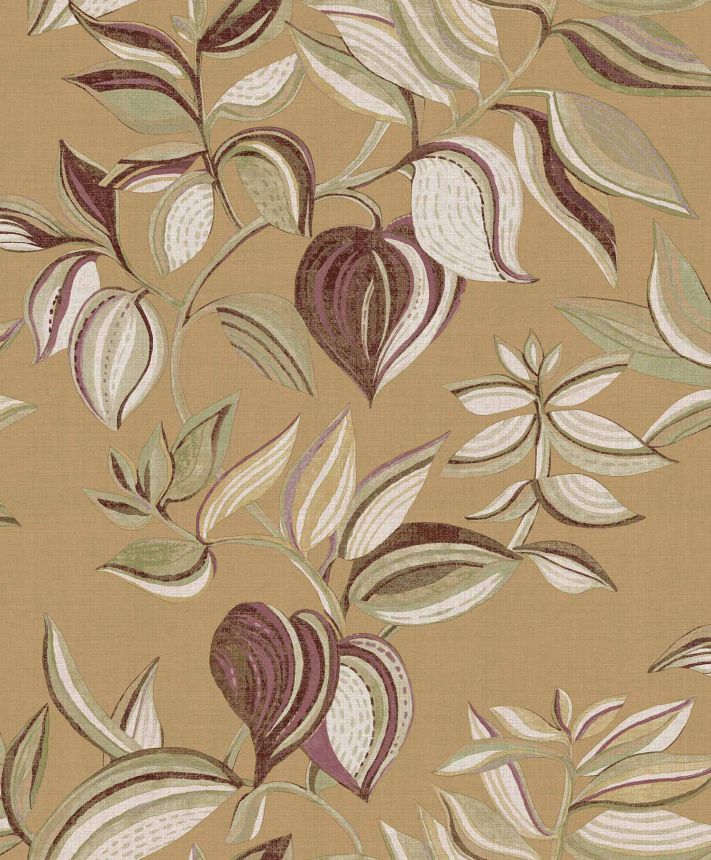 Sand colored wallpaper, plants, leaves, 26438, Thai, Cristiana Masi by Parato